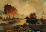 A pair of Expansive Western Landscapes by American School, Both Oil on Canvas, sold Jul 2019