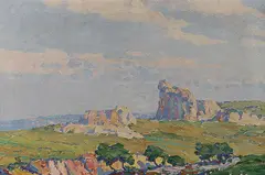 Birger Sandzén, An Expansive Landscape, Oil on canvas