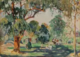 Lawrence Nelson Wilbur, Central Park New York in Summer -, Watercolor on paper