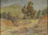 Charles A. Fries, Dry Arroyo, Oil on board