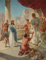 George Hinke, Pontius Pilate Washes his Hands -, Oil on Canvas
