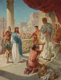 George Hinke, Pontius Pilate Washes his Hands -, Oil on Canvas