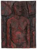 Philippe Cognée, Untitled -, Carved and polychrome wood relief