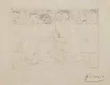 Pablo Picasso, Minotaure Vaincu,, Etching on laid paper with Picasso watermark, mirror dated in plate lower right