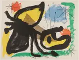 UNTITLED, Pl. 2 (from album 19) by Joan Miró, Color lithograph on Rives Paper with deckled edges, sold Jul 2019