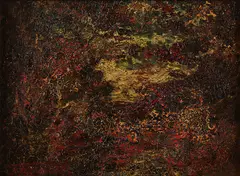 Ralph Albert Blakelock, Wooded Dusk Landscape, Oil on canvas laid down