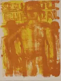 Lester Johnson, Three Standing Men in Yellow -