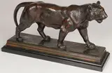 Tigre Marchant by Antoine-Louis Barye, Bronze with brown and partial verdigris patina, sold Jul 2019