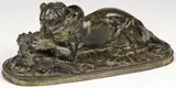 Tigre devoriant un gavial by Antoine-Louis Barye, Bronze with brown and verdigris patina, sold Jul 2019
