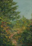 A Wooded Path by Camille Pissarro, Oil on canvas, sold Jul 2019