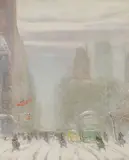 Fifth Avenue in Winter by Johann Berthelsen, Oil on canvas, sold Nov 2018
