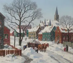 James Jeffrey Grant, Stowing Snow, Oil on canvas