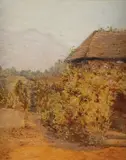 The Cottage by Attributed to & circle of Frederick Childe Hassam, Oil on board, sold Nov 2018