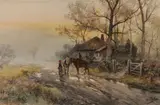 An Encounter at Dusk by Frank F. English, Watercolor on paper, offered Nov 2018
