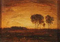 Felix Rassmann, Evening Autumn Glow, Oil on canvas