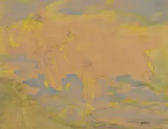 A Beach Scene by Edward Henry Potthast, Watercolor on paper, offered Nov 2018