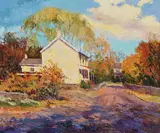 Ray Overpeck, Autumn In Carversville, Oil on canvas