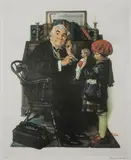 The Doctor and the Doll by Norman Rockwell, Color lithograph, sold Nov 2018