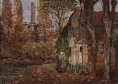Norman S. Chamberlain, The Canal Road –, Oil on canvas mounted on board