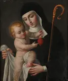 Jose Maria Vasquez, Saint Gertrude with the Infant Christ, Oil on copper
