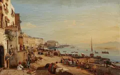 Giacinto Gigante, Borgo Santa Lucia –, Oil on canvas