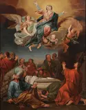 The Assumption of the Virgin by Following of Annibale Carracci, Oil on canvas, sold Nov 2018