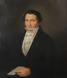German School, Portrait of Gentleman Holding a Letter –, Oil on canvas