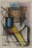 Alexei Vassilievich Babichev, Cubist Composition –, Charcoal, colored chalk and watercolor