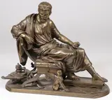 Antoine Pierre Aubert, Socrates, Bronze with brown patina