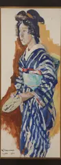 Willem Dooyewaard, A Geisha –, Oil on paper