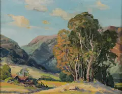 Adolph Heinze, Spring Landscape in the Foothills, Oil on canvas