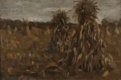 Robert J. Wickenden, Corn Harvest with Pumpkins –, Oil on artist's board