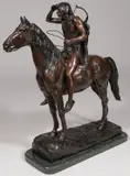 Cyrus Edwin Dallin, The Scout, Bronze with dark bronze patina on marble base