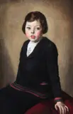 Portrait of a Young Girl in Sailor's Jumper – by American School, Oil on canvas, sold Nov 2018