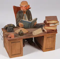 Andy Anderson, The Banker –, Carved and polychrome wood