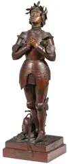 Jeanne d’ Arc – by Antonin Mercié, Bronze with brown patina on marble base, sold Nov 2018