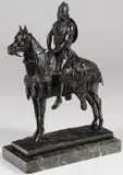 Emanuel Frémiet, Chef Gaulois, Bronze with dark brown patina on polished marble base