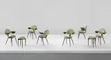 Carlo Mollino, Set of six armchairs and two stools, from the Lutrario Ballroom, Turin