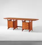 Gio Ponti, Desk, circa 1950, Sapele-veneered wood, sapele