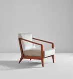Gio Ponti, Armchair, from the Fondazione Livio e Maria Garzanti, Forlì, circa 1954, Elm, fabric upholstery