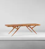 Ico Parisi, Coffee table, model no. 1116, from the "Modern by Singer" furniture line, circa 1951, Walnut-veneered wood, walnut, brass