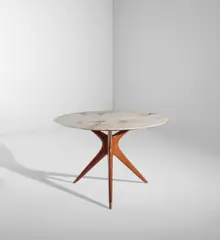 Table by Ico Parisi, circa 1950, Marble, walnut, brass, sold Jun 2019