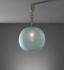Ceiling light by Seguso, 1940s, Corroso glass, painted brass, sold Jun 2019