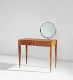 Gio Ponti, Dressing table, from the Hotel Royal, Naples, circa 1953, Oak, oak-veneered wood, brass, mirrored glass