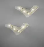 Max Ingrand, Pair of wall lights, model no. 1844, circa 1960, Glass, brass, painted metal