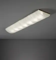 Rare ceiling light, model no. 223 by Venini, 1931-1935, A canne cordonato glass, brass, painted steel, sold Jun 2019