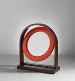 “Sandretta” table mirror, model no. SP.63 by Ettore Sottsass, circa 1965, Stained and painted wood, mirrored glass, brass, offered Jun 2019