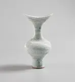 Tall vase with flaring lip and integral spiral by Lucie Rie, 1984, Stoneware, mixed clays producing an integral pink and green spiral, offered Jun 2019