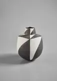 John Ward, "Black and White Vessel", circa 1995, Hand-built glazed stoneware