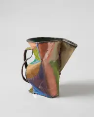 Pitcher by June Schwarcz, 1995, Hammered, enameled, and patinated copper with electroplated texture, sold Jun 2019